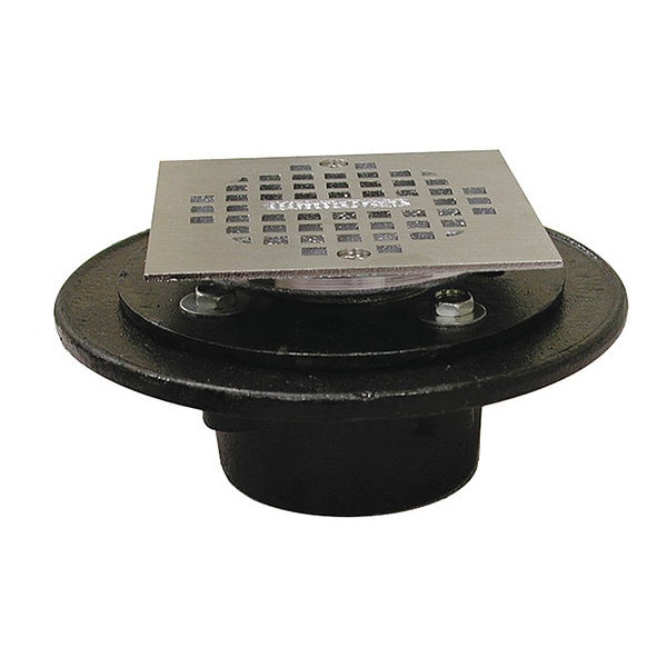 Jones Stephens 2" Pipe Dia. Chrome, Cast Iron Shower Drain, Type