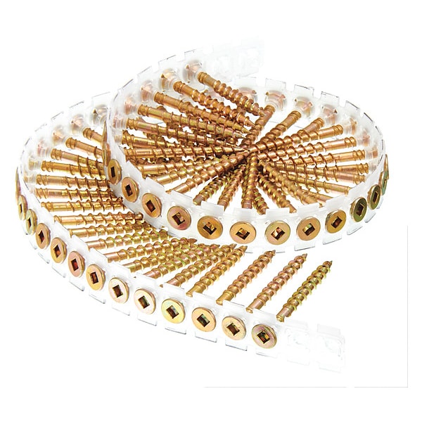 Senco Deck Screw, 8 x 13/4 in, Steel, Flat Head, Square Drive, 1000