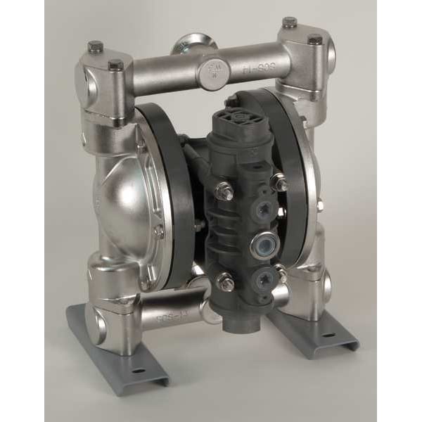 Dayton Double Diaphragm Pump, 316 Stainless Steel, Air Operated, PTFE, 32 GPM 22A605