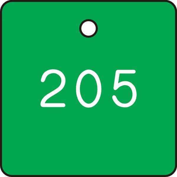 Zoro Select Numbered Tag, Plastic, 1 1/4 in H x 1 1/4 in W