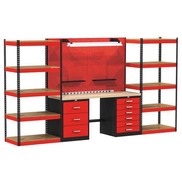 Hallowell Open Modular Storage Unit, 132In, Hardwood FKOPENSTOR-SM-M - main