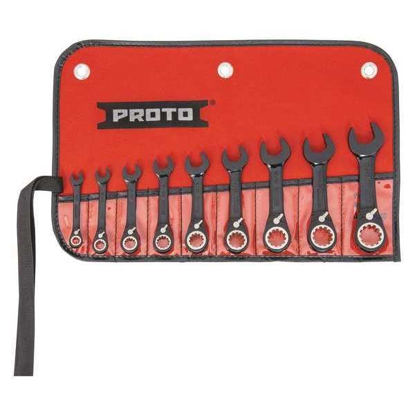 Proto Stubby Ratcheting Wrench Set, Combination JSCVS9S Zoro