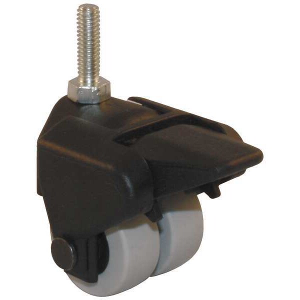 Zoro Select 26Y501 Dual Wheel Swivel Caster With Brake – 2 Inch, 200 Lb Capacity