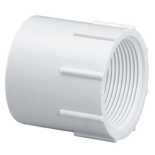Zoro Select PVC Female Adapter, Socket x FNPT, 2 in Pipe