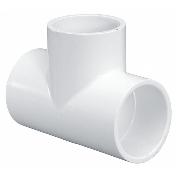 Zoro Select PVC Tee, Socket x Socket x Socket, 1-1/2 in Pipe