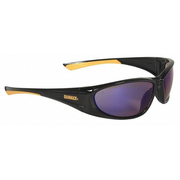 Dewalt Safety Glasses, Wraparound Blue Mirror Polycarbonate Lens, Scratch-Resistant DPG98-7D