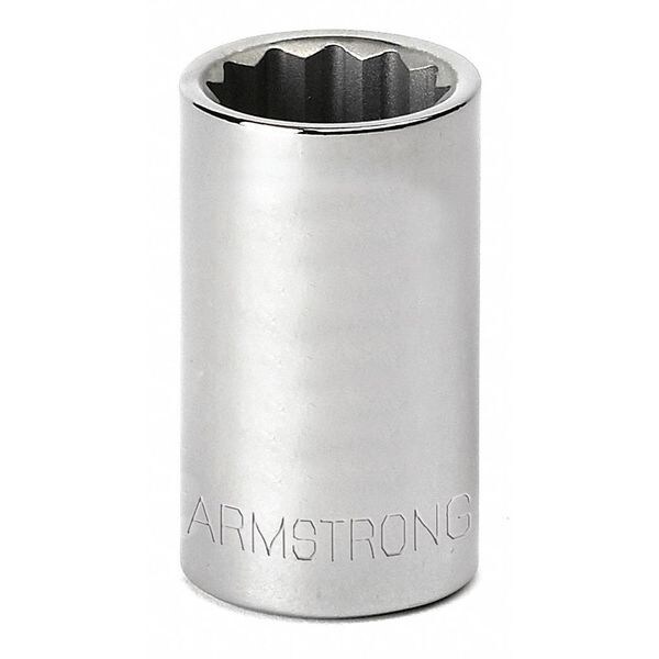 Armstrong Industrial Hand Tools 3/8" Drive, Hex SAE Socket, 12 Points