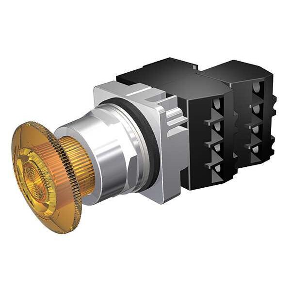 Siemens Mushroom Head Push Button, 30 mm, 2NC, Amber