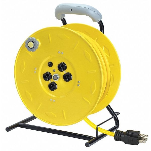 Lumapro 100 ft. 12/3 Extension Cord Reel 13 Amps 4 Outlets 120VAC