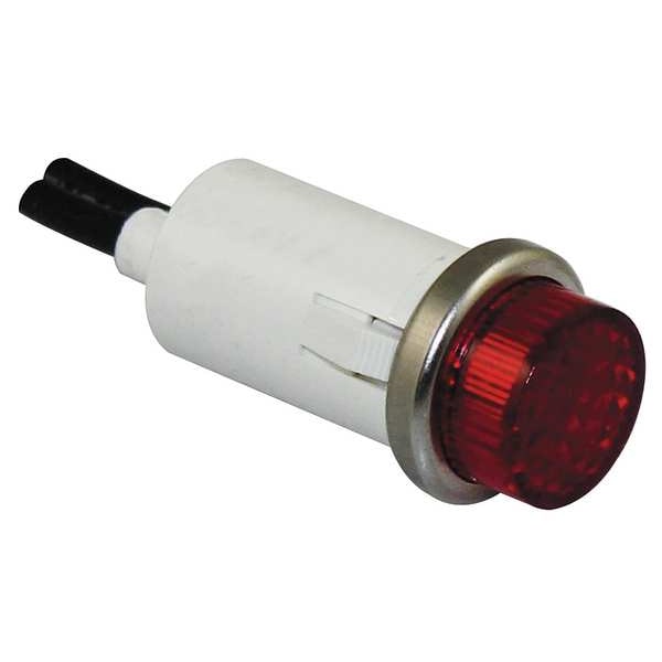 Dayton Raised Indicator Light, Red, 12V 22NY40