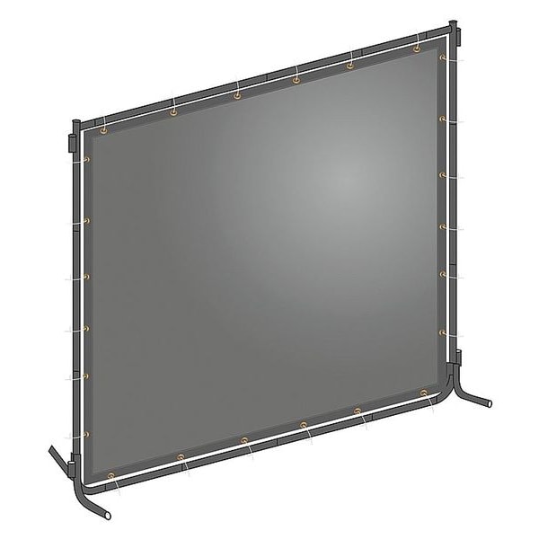 Zoro Select Welding Screen, 4 ft. W, 6 ft., Gray 22RN74