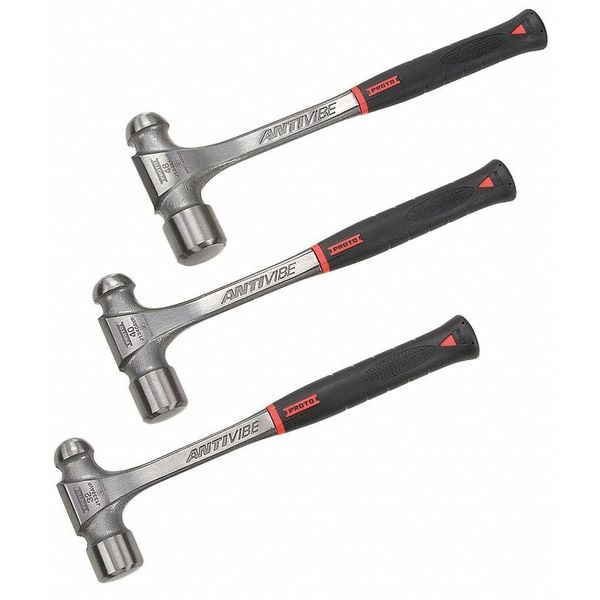 Proto 3piece Ball Peen Hammer Set, 3248 oz., Steel Handle J1303AVPS
