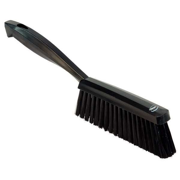 Vikan 1 19/32 in W Bench Brush, Medium, 6 1/2 in L Handle, 6 1/2 in L Brush, Black, Plastic 45899