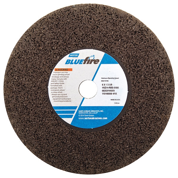 Norton Abrasives Straight Grind Wheel, 6 D, 1 T, 5/8 Arbor 66253198589