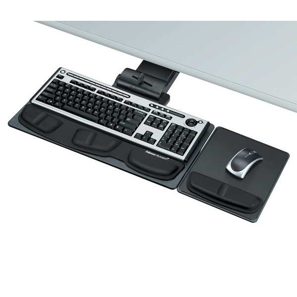 Fellowes Keyboard Tray, Blk, Glide Track 213/4 In. 8036101 Zoro