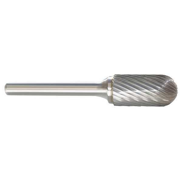 Zoro Select Carbide Bur, Radius End, 3/8 In, 1/4 Shank 310