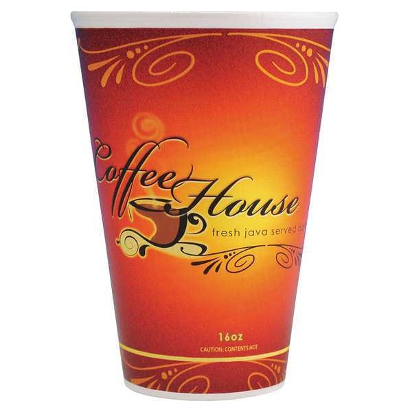 Zoro Select Disposable Cold/Hot Cup 16 oz. Brown, Foam, Pk500 217807