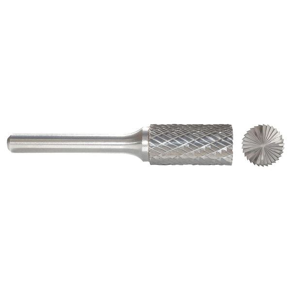 Zoro Select Carbide Bur, End Cut, 3/8 In, 1/4 Shank 310-002047