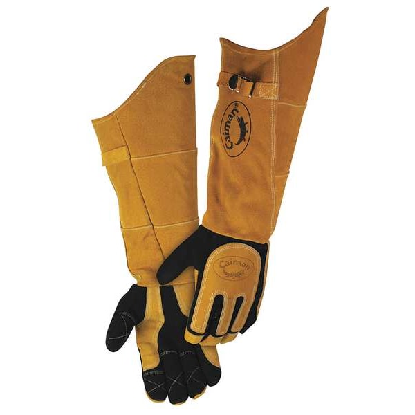 Caiman MIG/Stick Welding Gloves, Deerskin Palm, L, PR 18785 Zoro