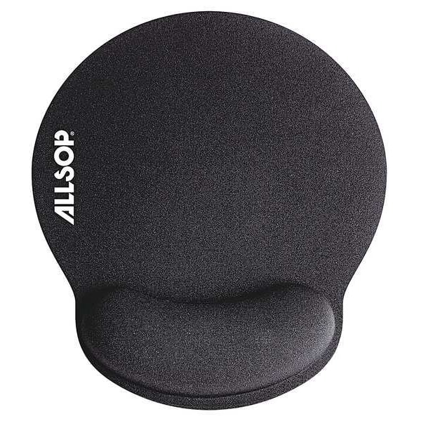 Allsop Mouse Pad w/Wrist Support, Black, Foam ASP30203 Zoro