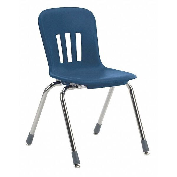 Virco Stack Chair METAPHOR Series, Plastic Navy, Grade 3 to 4