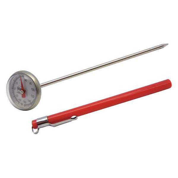 Zoro Select 5" Stem Analog Dial Pocket Thermometer, -40 Degrees to 160 Degrees F 23NU23