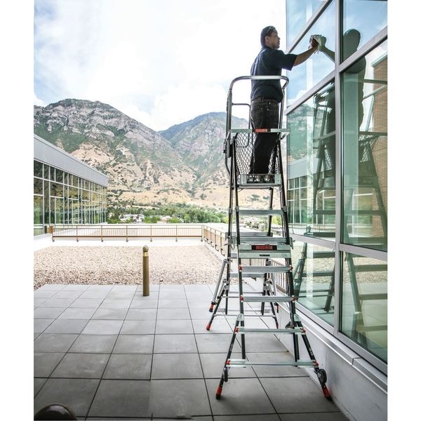 Little Giant Ladders 5 to 9 ft Fiberglass, Adjustable Safety Cage