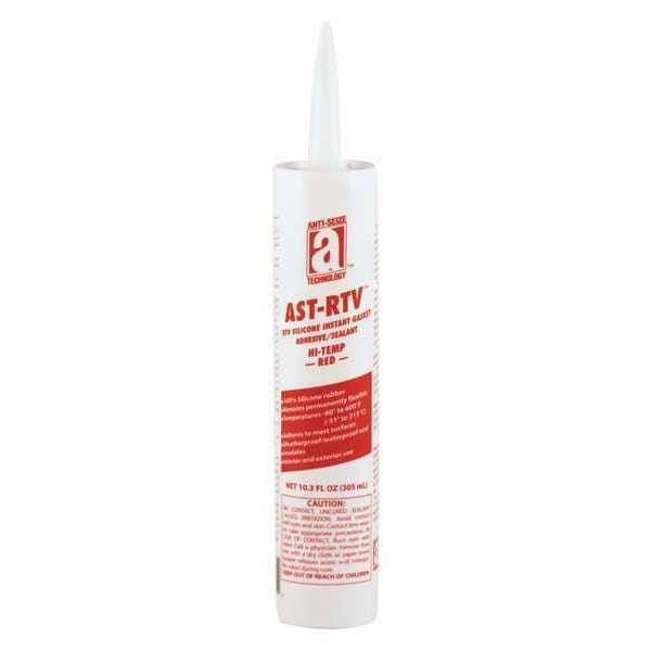 AntiSeize Technology Waterproof RTV Silicone Sealant, 10.3 oz, Red
