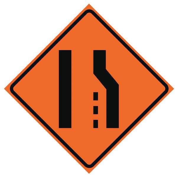 Eastern Metal Signs And Safety Lane Ends Traffic Sign, 48 in H, 48 in W, Vinyl, Diamond, No Text, 669-C/48-DGFO-RS 669-C/48-DGFO-RS
