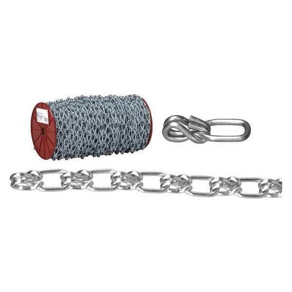Campbell Chain & Fittings 4/0 Lock Link Single Loop Chain, Wrapped, Zinc Plated, 100' per Reel T0744027