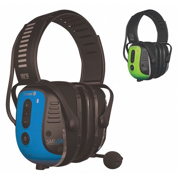 Sensear Over-the-Head Electronic Ear Muffs, 25dB, Green SMSGL001 | Zoro