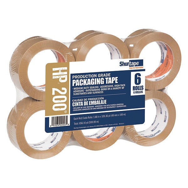 Shurtape Carton Sealing Tape, Tan, 48mm x 100m, PK36 HP 200 Zoro