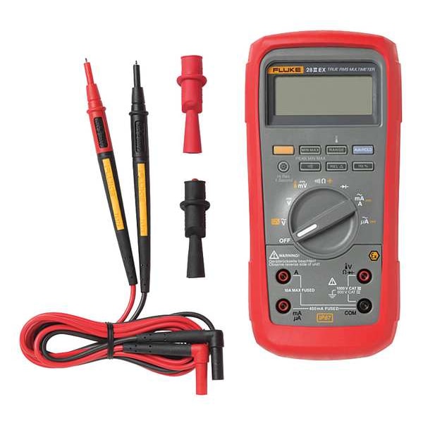 Fluke Digital Multimeter, 1,000 Max. AC Volts, 1,000 Max. DC Volts, 10