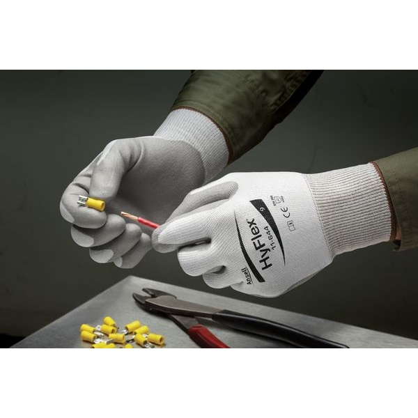 Ansell Hyflex Cut-Resistant Coated Gloves, A2 Cut Level