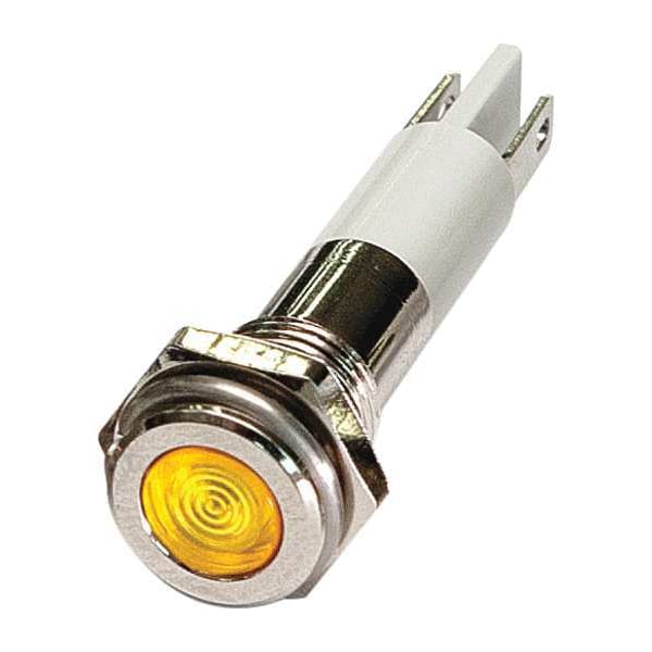 Zoro Select Flat Indicator Light, Yellow, 120VAC 24M071 | Zoro