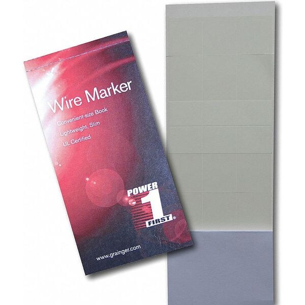 Power First Wire Marker Book, WriteOn, SelfLaminatng 24PJ53 Zoro