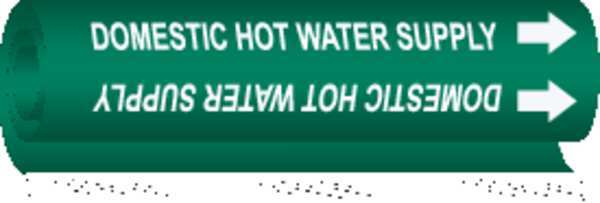 Brady Pipe Marker, Domestic Hot Water Supply, 5817-II 5817-II