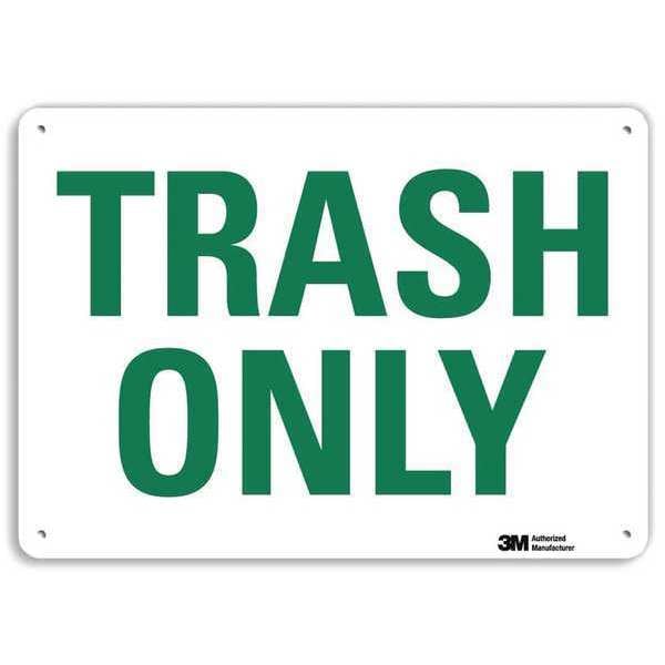 Lyle Trash Only, 10 in W x 7 in H, Vertical Rectangle, Aluminum