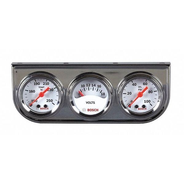 Bosch Mini Trio Gauge, Temp, Volts, PSI, 11/2" SP0F000039 Zoro