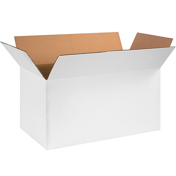 Zoro Select 24 in x 12 in x 12 in Shipping Box, White
