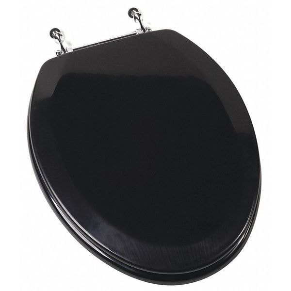 Jones Stephens Molded Wood Seat, Blk, Chrome Hinge, Elngtd, With Cover