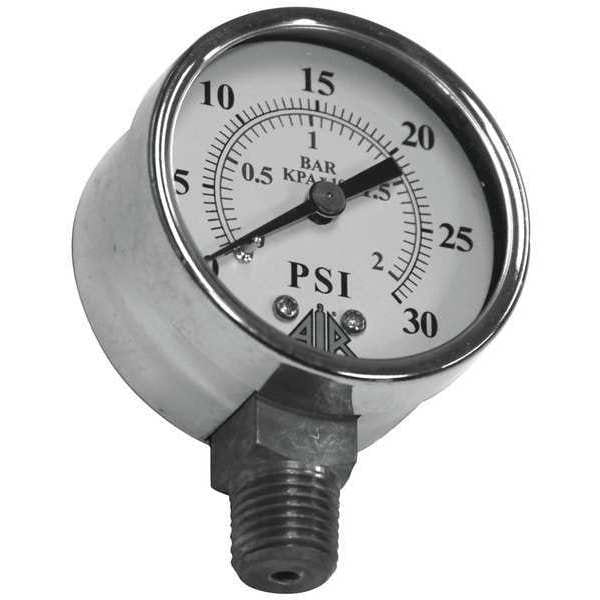 Air Systems Intl Pressure Gauge, 030 psi GA2030S Zoro