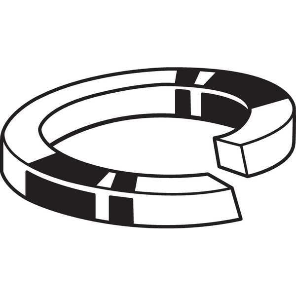 Zoro Select Split Lock Washer, For Screw Size M4 Spring Steel, Zinc