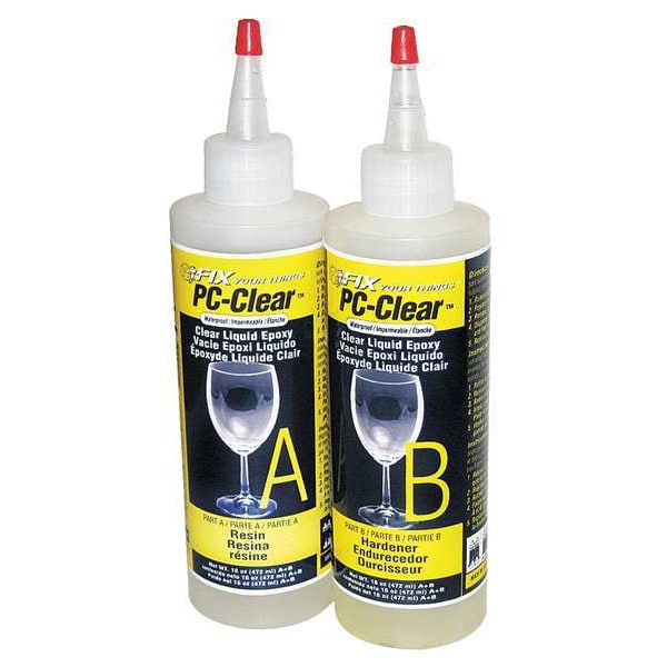 Pc Products 070161 29.19 Epoxy Adhesive, Bottle, 16.0 oz, Clear, 1 hr