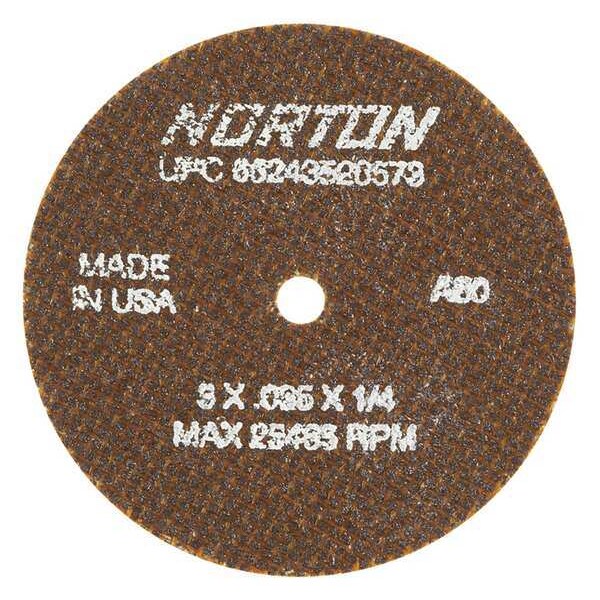 Norton Abrasives CutOff Whl, Toolroom, 3"x.035"x1/4" 66243528573