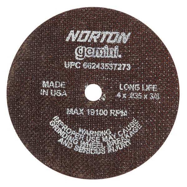 Norton Abrasives CutOff Whl, Gemini LongLife, 4"x.035"x3/8" 66243537273 Zoro
