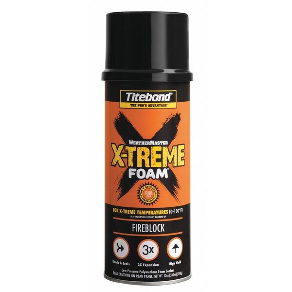Titebond Fire Barrier Spray Foam Sealant, 12 oz, Aerosol Can, Orange