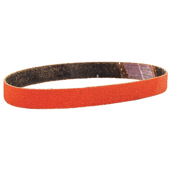 Norton Abrasives Sanding Belt, Coated, 1/2 in W, 12 in L, 80 Grit