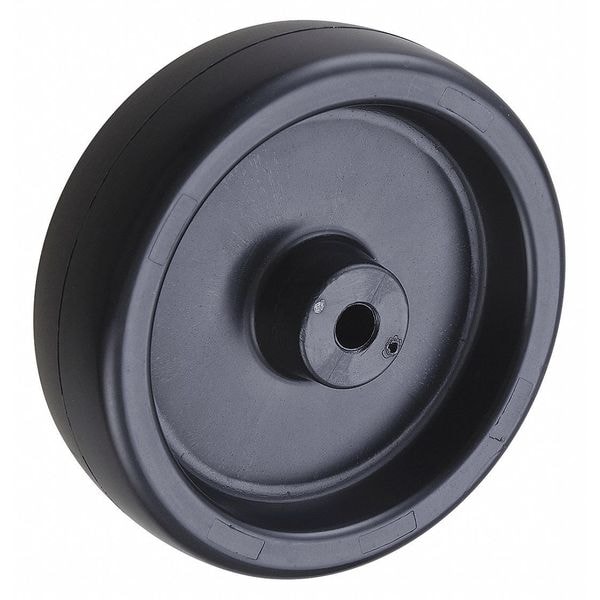 Zoro Select Caster Wheel, Polyolefin, 5", 350 lb., Black 26Y366 Zoro