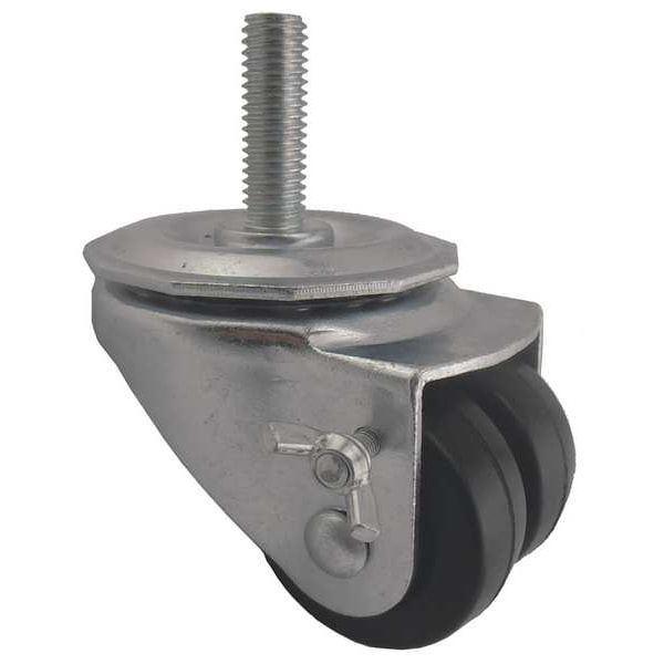Zoro Select Dual Wheel Swivel Caster w/Brake, 2 in, 200 lb 26Y501 Zoro